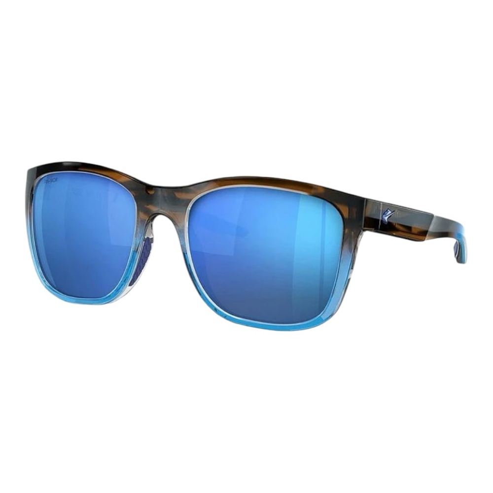Fin-Nor Tillo Model #TIL 024 Brown stripe blue fade with Blue Mirror poly lenses